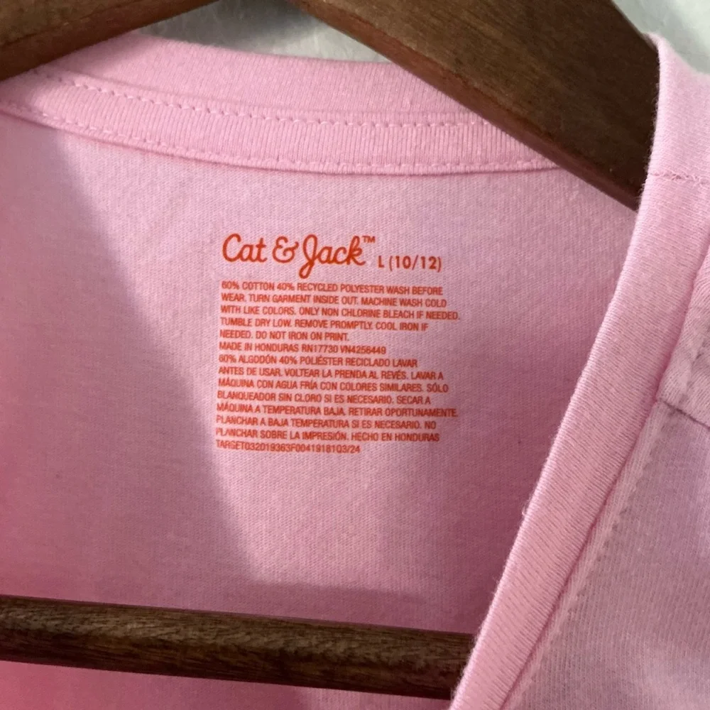 Cat & Jack Pink‎ BFF Heart Valentine’s Day Tee Size Large 10/12